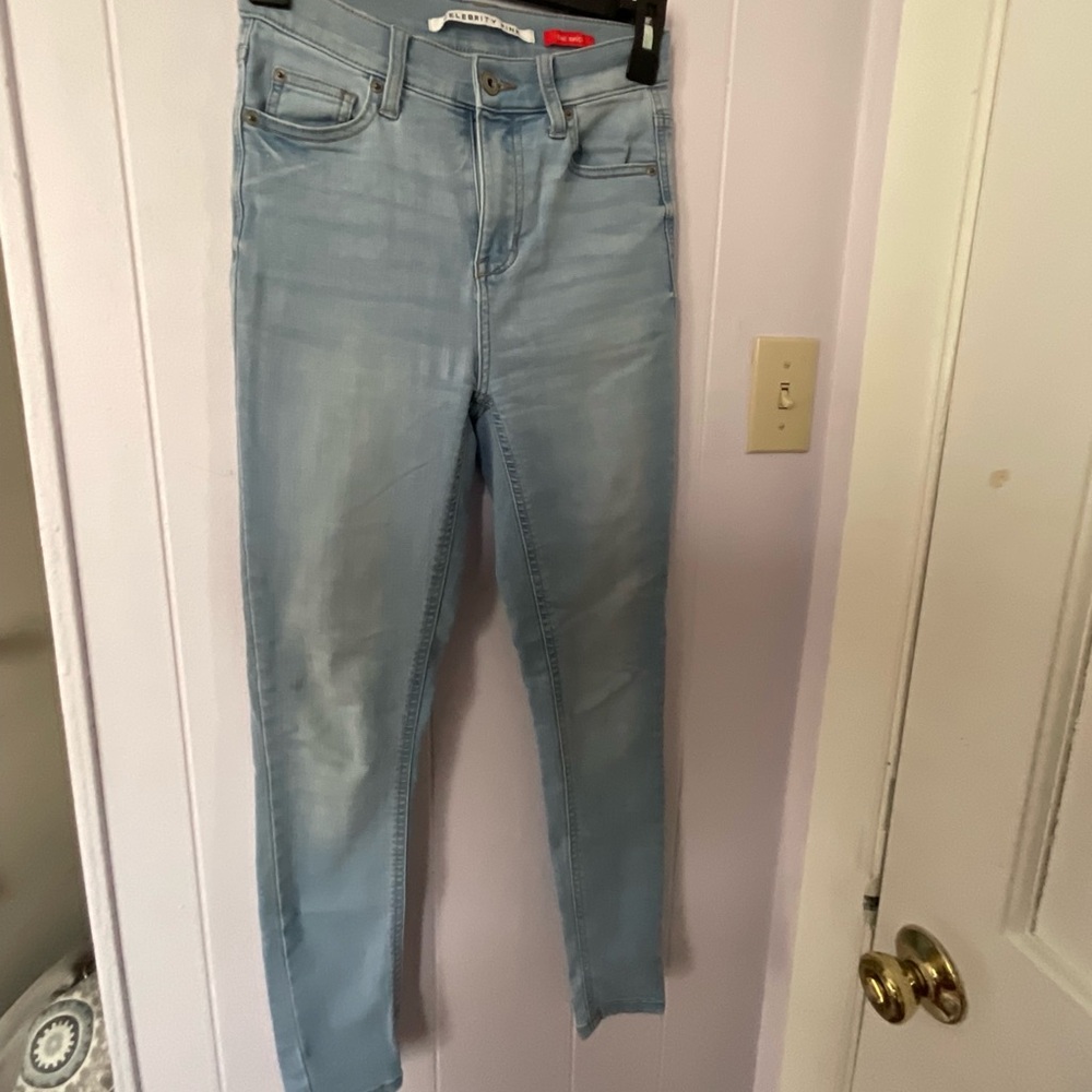 Celebrity Pink Light Wash Skinny Jeans